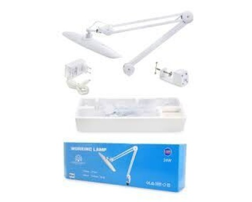 Лампа безтіньова для освітлення робочого місця на струбцині GLOBAL FASHSON (біла)