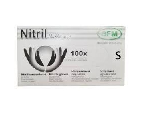 Рукавички НІТРІЛОВІ  SFM чорні р-р. S  (100 шт/пач)