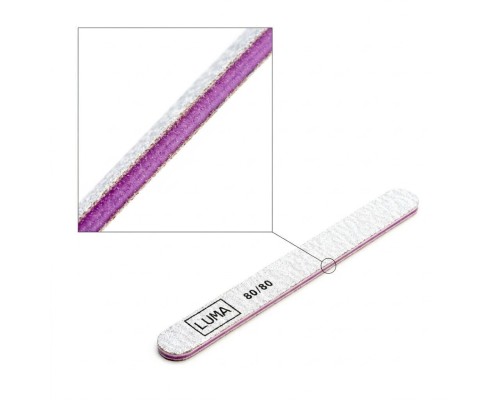 Luma Пилка для манікюра сіра, тонка "Напівмісяць" 80х80