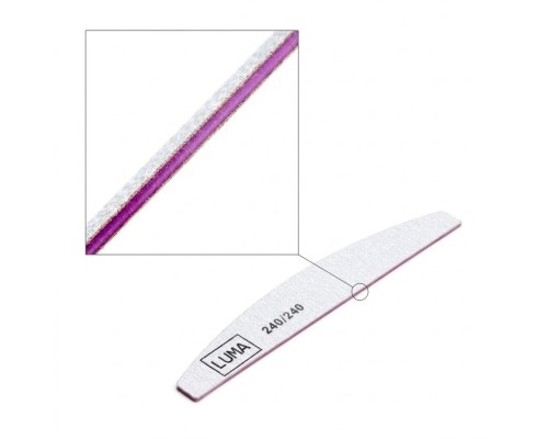 Luma Пилка для манікюра сіра, тонка "Напівмісяць" 240х240