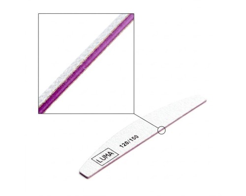 Luma Пилка для манікюра сіра, тонка "Напівмісяць" 120х150