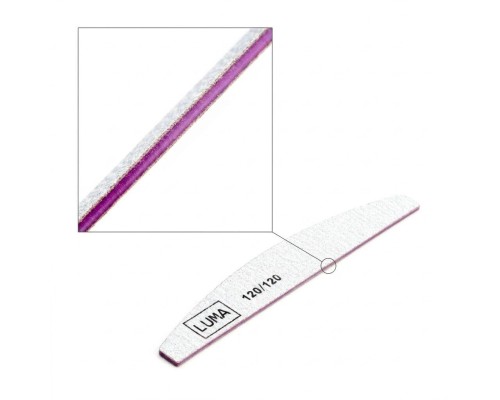 Luma Пилка для манікюра сіра, тонка "Напівмісяць" 120х120