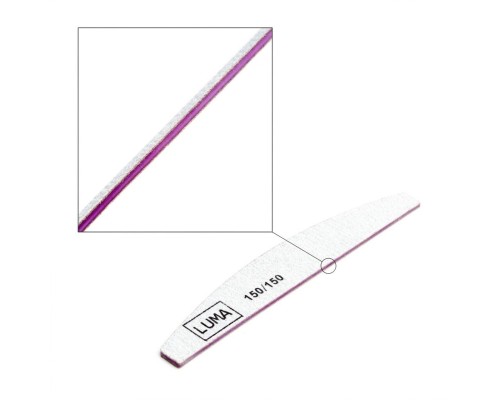 Luma Пилка для манікюра сіра, тонка "Напівмісяць" 150х150