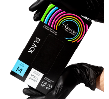 Рукавички SanGig - ВІНІЛОВІ - Чорні -М (7-8)