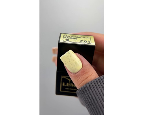 LUMA gel polish Chia pudding C01 Banana 10ml  ( жовтий с крихтою)