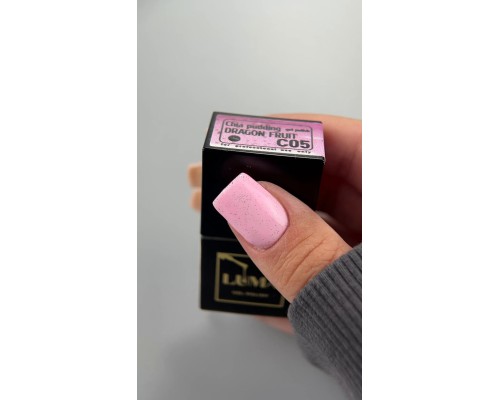 LUMA gel polish Chia pudding C05 Dragon fruit 10ml (рожевий с крихтою)