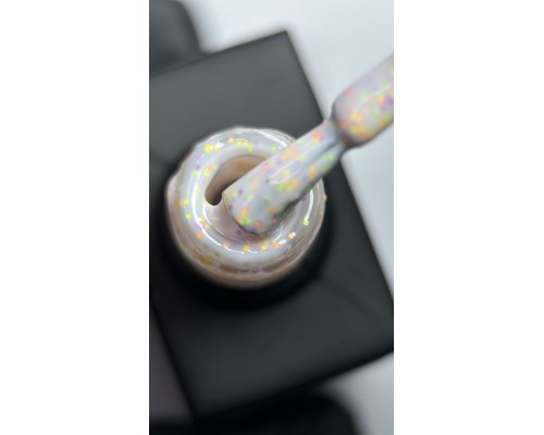 LUMA gel polish Donuts D01 Vanila ice 10ml (білий з кольоровою крихтою)