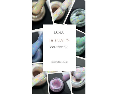 LUMA gel polish Donuts D01 Vanila ice 10ml (білий з кольоровою крихтою)