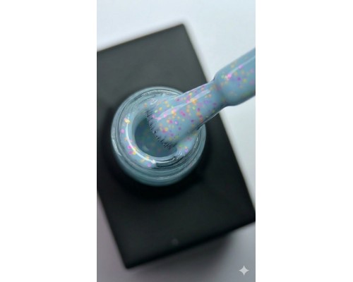 LUMA gel polish Donuts D06 Blue fruits 10ml (світло-голубий з кольоровою крихтою)