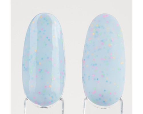LUMA gel polish Donuts D07 Berries mix 10ml (голубий з кольоровою крихтою)