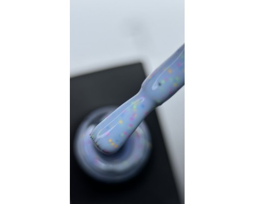 LUMA gel polish Donuts D07 Berries mix 10ml (голубий з кольоровою крихтою)