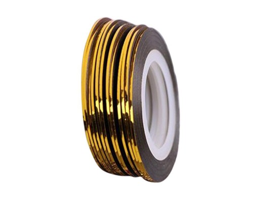 Липка стрічка для дизайну нігтів 2мм, золото