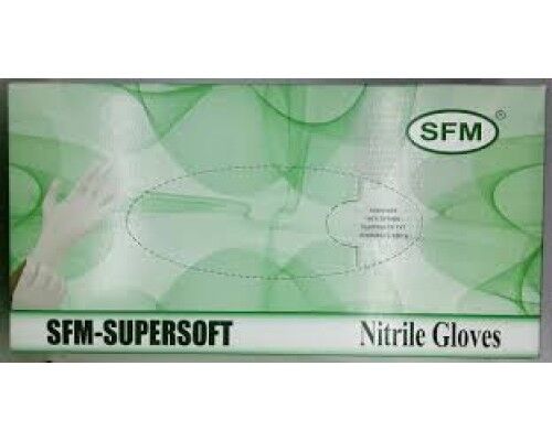 Рукавички НІТРІЛОВІ  SFM білі  р-р. XS  (100 шт/пач)