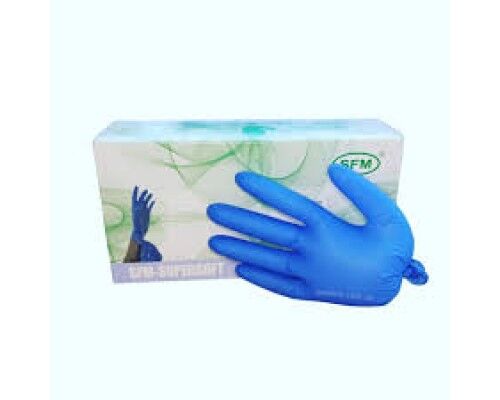 Рукавички НІТРІЛОВІ  SFM сині р-р. L (100 шт/пач)
