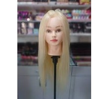 Манекен-голова  учбовий  для зачісок 18DY-W термо штучні (блонд) 50см