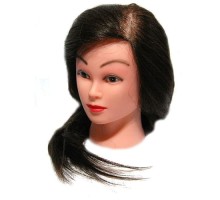 Манекен-голова  учбовий  для зачісок 18DY-Z термо штучні (т.коричн) 50см