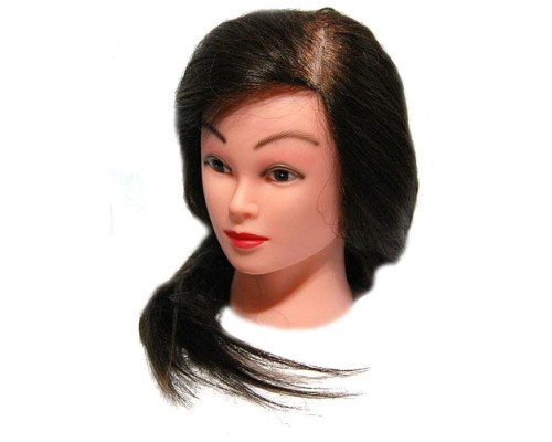 Манекен-голова  учбовий  для зачісок 18DY-Z термо штучні (т.коричн) 50см