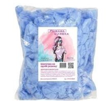 Шапочка на одній резинці "Рожева білявка" (100шт/пач)зі снапбонду Колір:блакитний