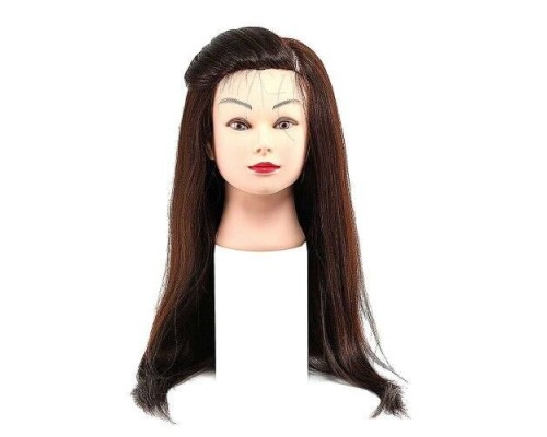 Манекен-голова  учбовий  для зачісок Коричнева гофре MT brown Arc wirf
