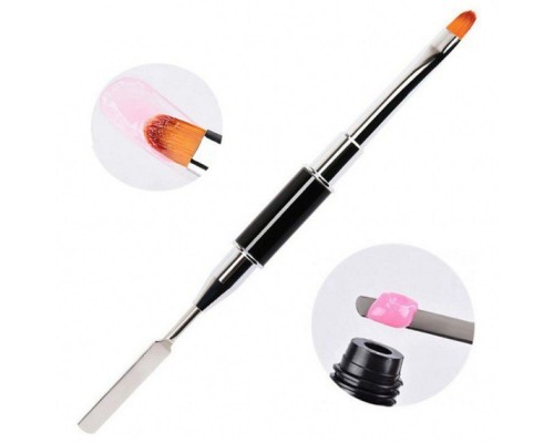 Master Пензлик для полігелю+шпатель 2х-сторонній