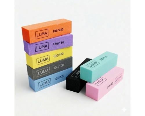 Luma баф  для нігтів 80/100/100 (чорний колір, 3х сторонній)