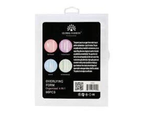 Верхні форми для нарощування нігтів GLOBAL FASHION 4в1 / 96шт