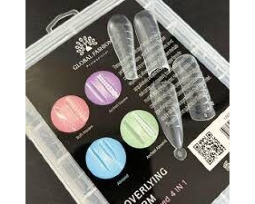 Верхні форми для нарощування нігтів GLOBAL FASHION 4в1 / 96шт