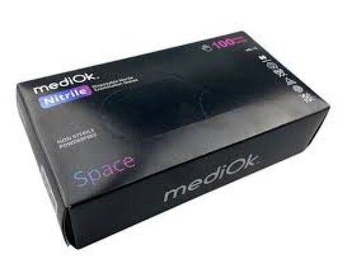 MediOk Рукавичк, нітрилові Space, без пудри, колір чорний, розмір M