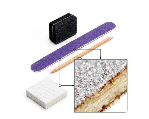 Luma Одноразовий набір для манікюру №2 "Фіолетовий" (пилка100/180;баф;апельс.палочка;серветки)