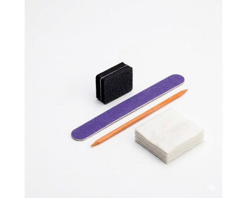 Luma Одноразовий набір для манікюру №2 "Фіолетовий" (пилка100/180;баф;апельс.палочка;серветки)