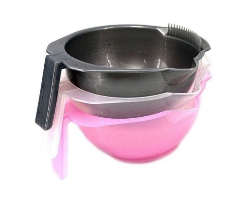 Миска для фарбування кругла прозора, рожева, чорна 707С М25158
