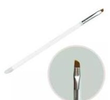 Пензлик для моделювання нігтів №6 (білий) скошенний