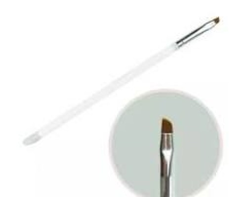 Пензлик для моделювання нігтів гелем №8 (білий) скошенний