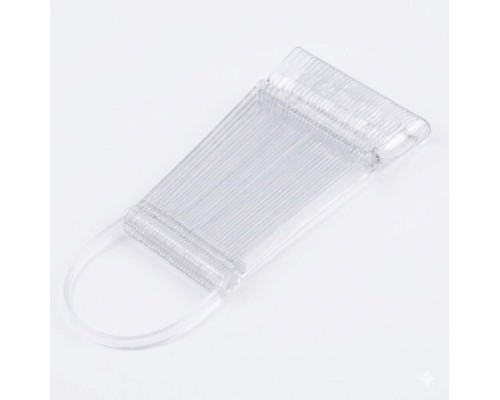 Тіпси/палітри Мякий квадрат 24шт на скобі прозорі