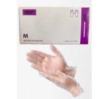SEF Рукавички вінілові оглядові нестерильні неприпудрені гладкі прозорі неанатомічні, розмір M