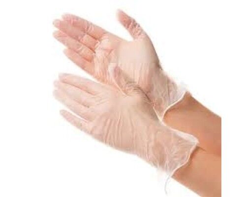 SEF Рукавички вінілові оглядові нестерильні неприпудрені гладкі прозорі неанатомічні, розмір M