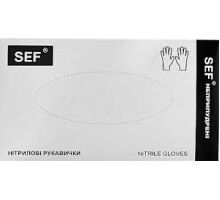 SEF Рукавички нітрилові оглядові нестерильні неприпудрені ЧОРНІ (3,5гр.), розмір S
