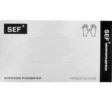 SEF Рукавички нітрилові оглядові нестерильні неприпудрені ЧОРНІ (3,5гр.), розмір М