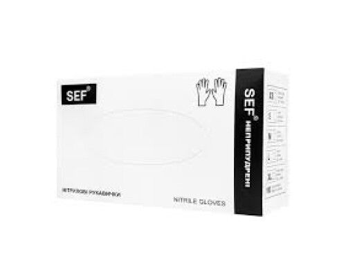 SEF Рукавички нітрилові оглядові нестерильні неприпудрені ЧОРНІ (3,5гр.), розмір XS