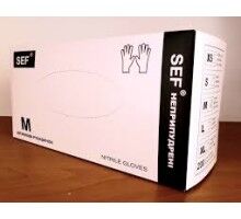 SEF Рукавички нітрилові оглядові нестерильні неприпудрені ЧОРНІ МІЦНІ(5,0гр.), розмір M