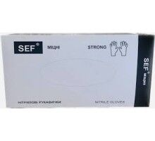 SEF Рукавички нітрилові оглядові нестерильні неприпудрені ЧОРНІ МІЦНІ(5,0гр.), розмір S