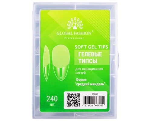 Global Fashion Гелеві тіпси Medium Almond 240шт/уп