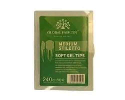 Global Fashion Гелеві тіпси Medium Stiletto 240шт/уп