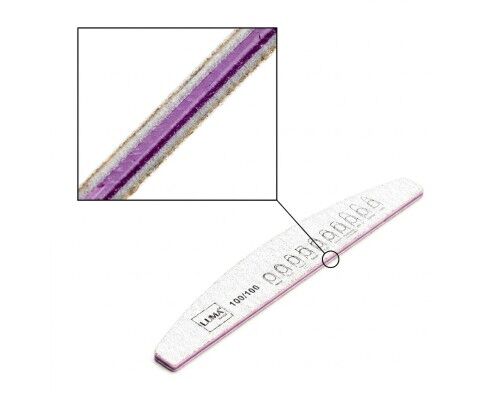 Luma Пилка для манікюра сіра, товста "Напівмісяць" 100х100