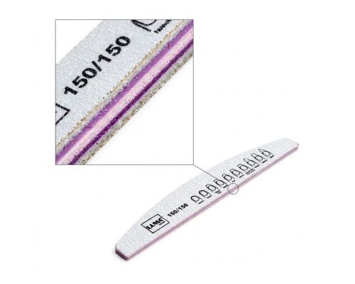 Luma Пилка для манікюра сіра, товста "Напівмісяць" 150х150