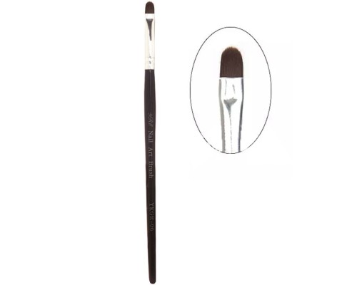 YRE Пензлик для гелю №8, синтетика овальна  YKGR-1-08 ( дерево тубус)