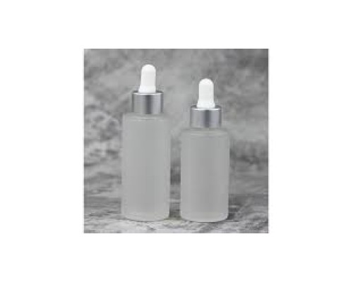 Пляшечка-дроппердля косметики матова скляна з срібною піпеткою 50 мл