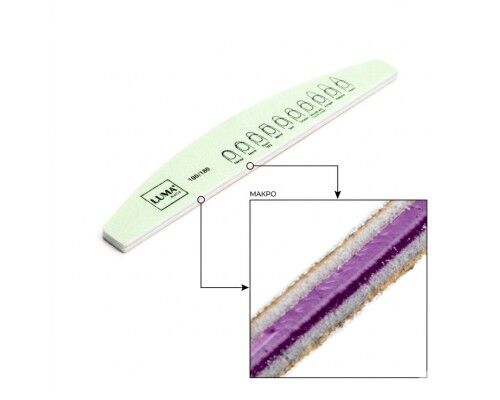 Luma Пилка для манікюра кольорова, товста  "Напівмісяць" 100х180#