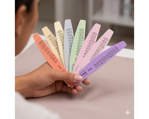 Luma Пилка для манікюра кольорова, товста  "Напівмісяць" 80х100#