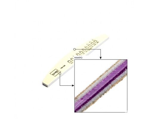 Luma Пилка для манікюра кольорова, товста  "Напівмісяць" 100х120